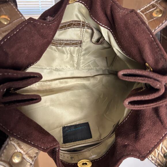 Lucidity Y2K Leopard Heart Suede Rhinestone Shoulder Bag 🤎✨ - Picture 6 of 8